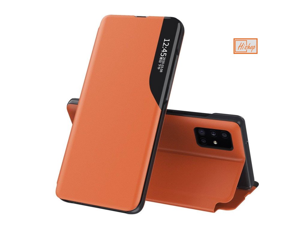 eng pl Eco Leather View Case elegant bookcase type case with kickstand for Samsung Galaxy Note 20 Ultra orange 63596 1