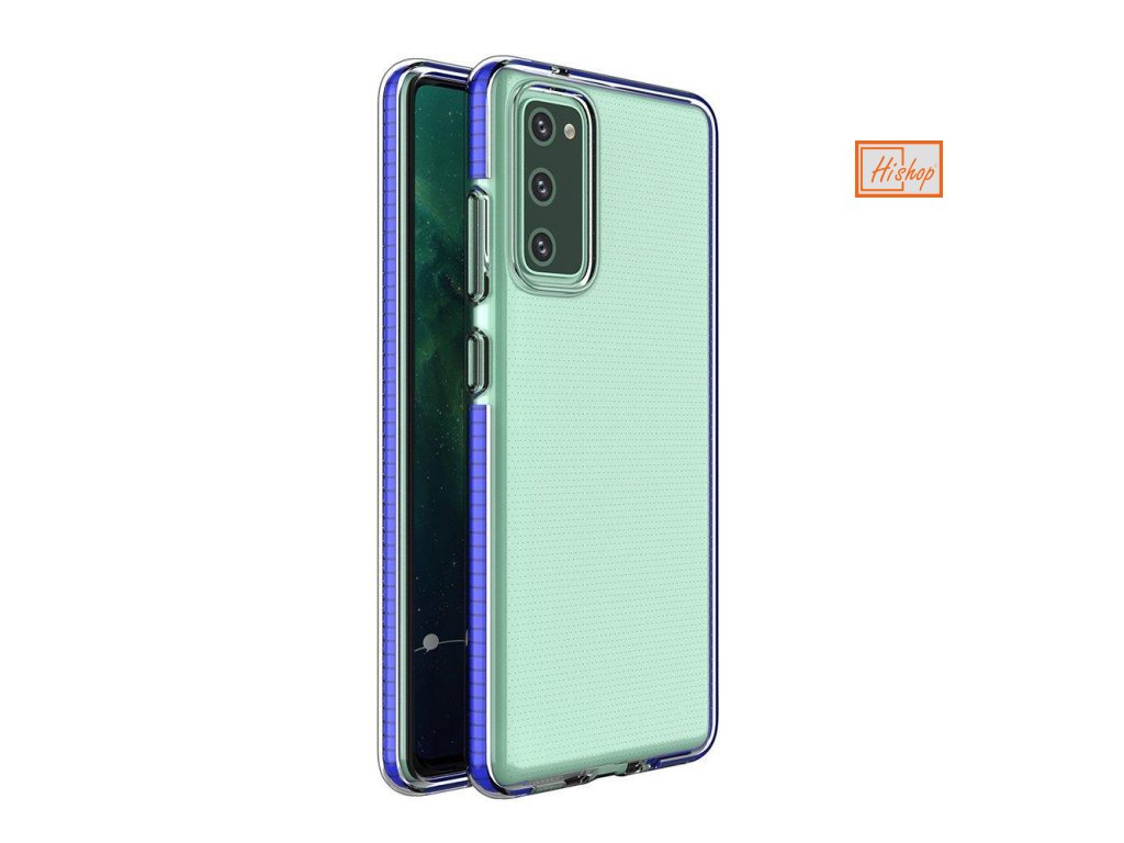 eng pl Spring Case clear TPU gel protective cover with colorful frame for Xiaomi Redmi Note 10 Redmi Note 10S dark blue 70670 1