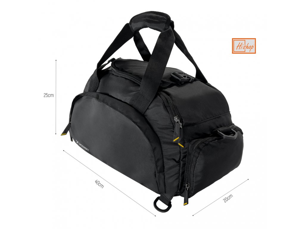 Wozinsky cestovní sportovní taška batoh taška na příruční zavazadlo 40x20x25  cm do letadla černá (WSB-B01) - Hi-Shop