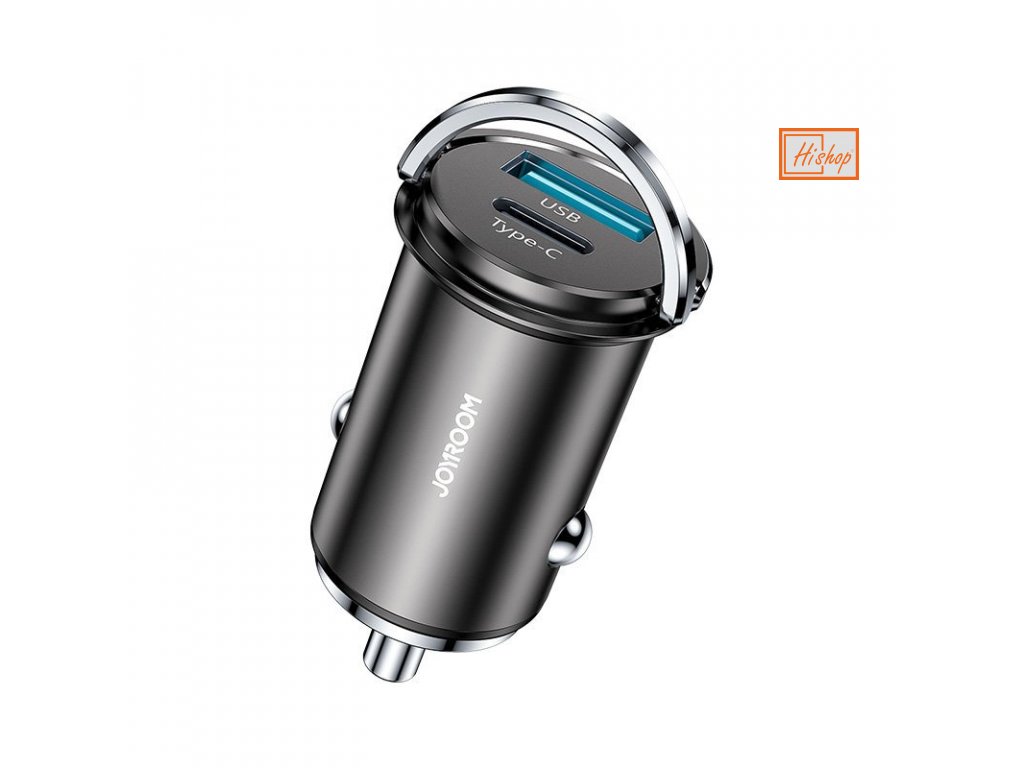 eng pl Joyroom mini dual port USB Type C USB 20 W 5 A smart car charger Power Delivery Quick Charge 3 0 AFC SCP gray C A45 71464 1