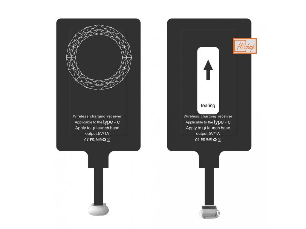eng pl Choetech Adapter for Wireless Charging Qi USB Type C Induction Insert black WP TYPEC 74083 1