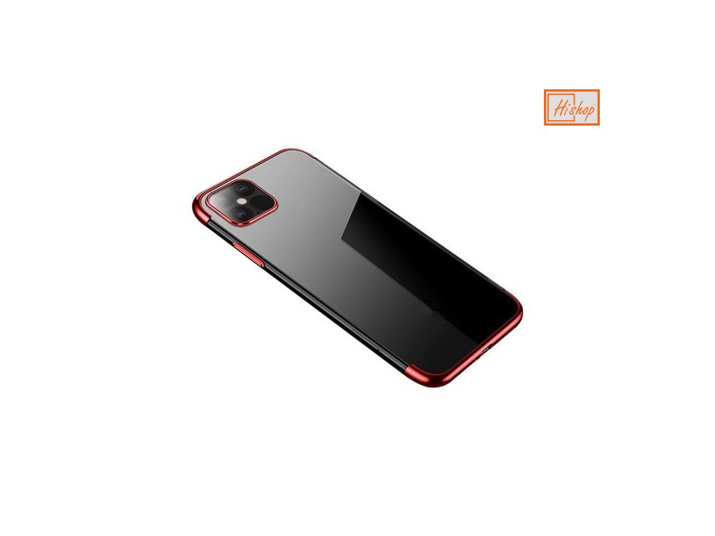 eng pm Clear Color Case Gel TPU Electroplating frame Cover for iPhone 12 mini red 62539 1
