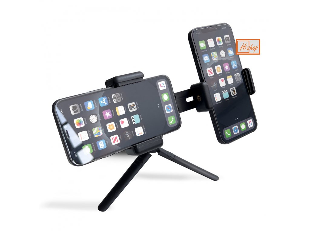 eng pl Dual adjustable smartphone holder with tripod black E type live dual camera 90875 2
