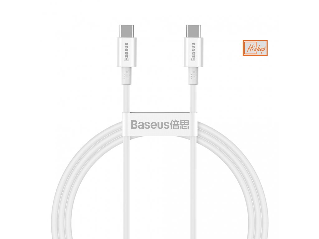 eng pl Baseus Superior USB Type C USB Type C cable Quick Charge Power Delivery FCP 100W 5A 20V 1m white CATYS B02 72778 1