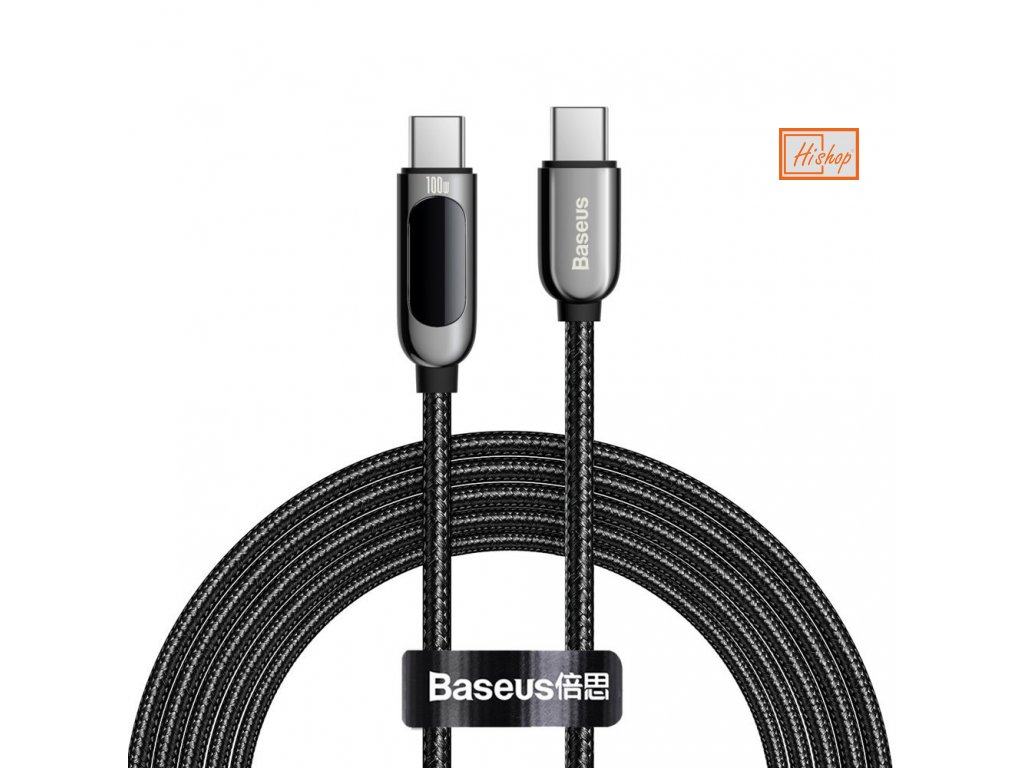 eng pl Baseus USB Type C cable USB Type C 100W 20V 5A Power Delivery with display screen power meter 2m black CATSK C01 74236 1