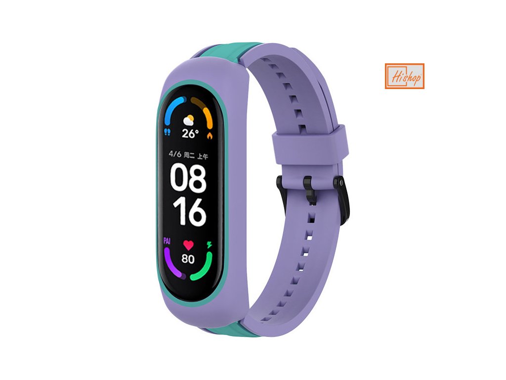 eng pl Strap Dual Color replacement band strap for Xiaomi Mi Band 6 5 4 3 purple green 77326 1