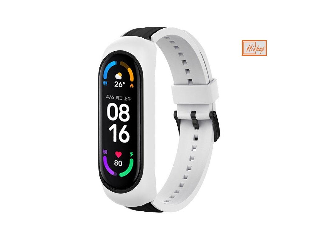 eng pl Strap Dual Color replacement band strap for Xiaomi Mi Band 6 5 4 3 White and black 77328 1