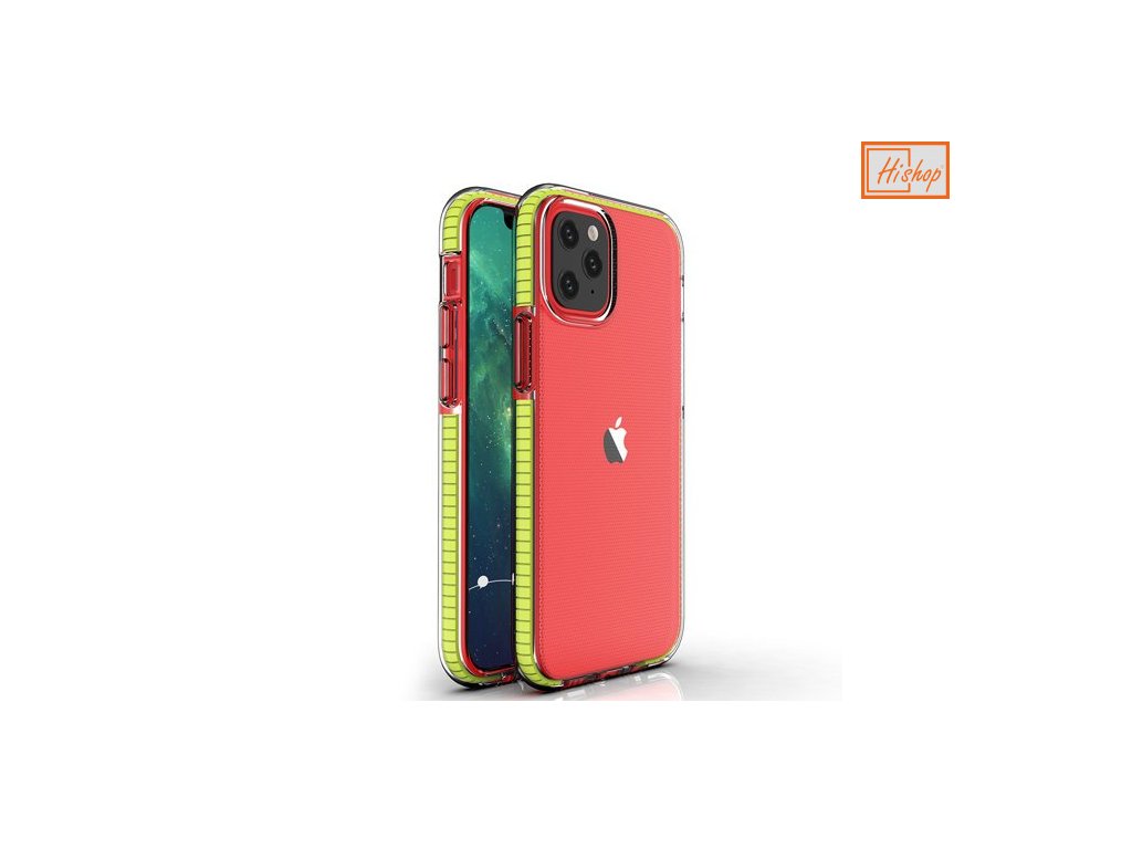 eng pm Spring Case clear TPU gel protective cover with colorful frame for iPhone 12 Pro iPhone 12 yellow 63325 1