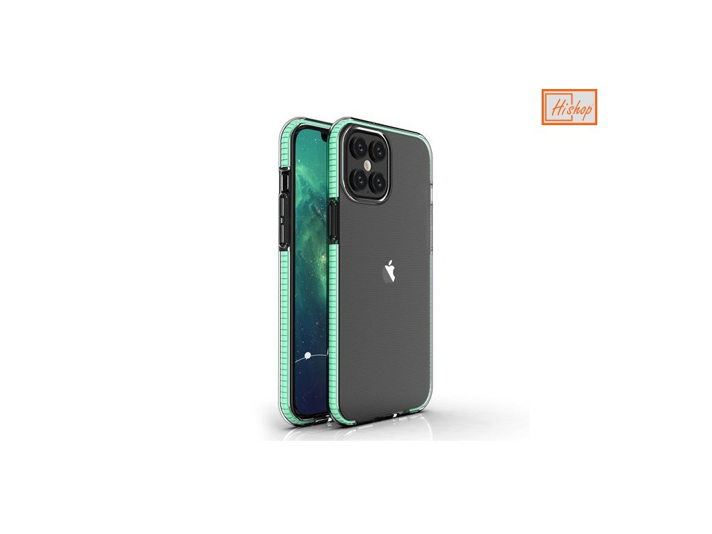 eng pm Spring Case clear TPU gel protective cover with colorful frame for iPhone 12 Pro Max mint 63329 1