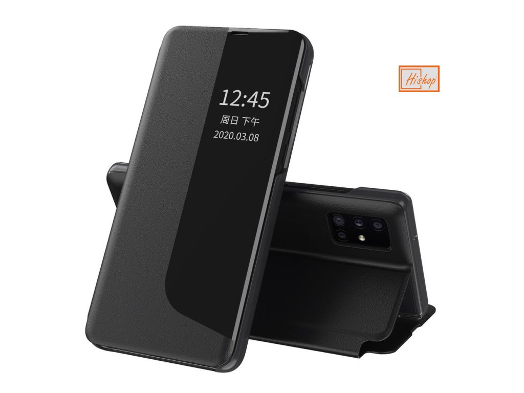 eng pl Eco Leather View Case elegant bookcase type case with kickstand for Huawei P40 Pro black 63635 1