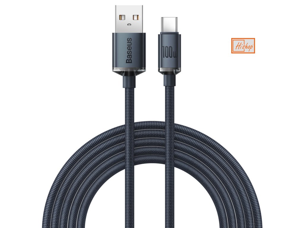 eng pl Baseus Crystal Shine Series cable USB cable for fast charging and data transfer USB Type A USB Type C 100W 2m black CAJY000501 84958 1