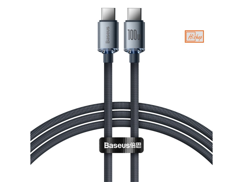 eng pl Baseus Crystal Shine Series cable USB cable for fast charging and data transfer USB Type C USB Type C 100W 1 2m black CAJY000601 84961 1