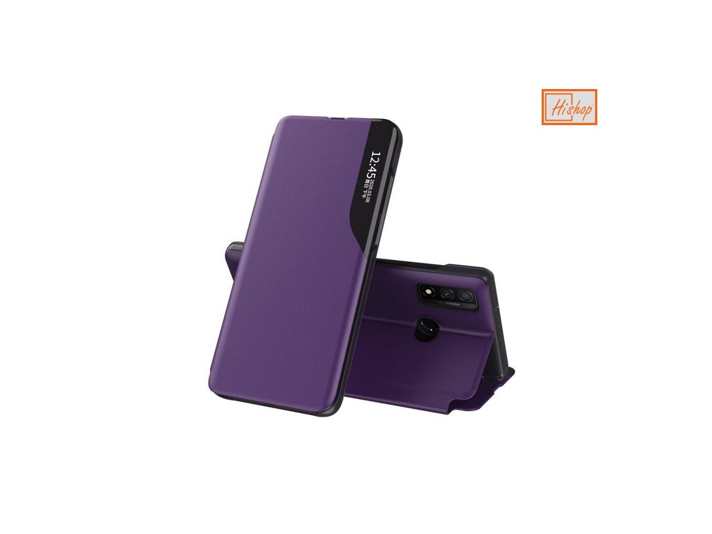 eng pm Eco Leather View Case elegant bookcase type case with kickstand for Huawei P40 Lite purple 63645 1