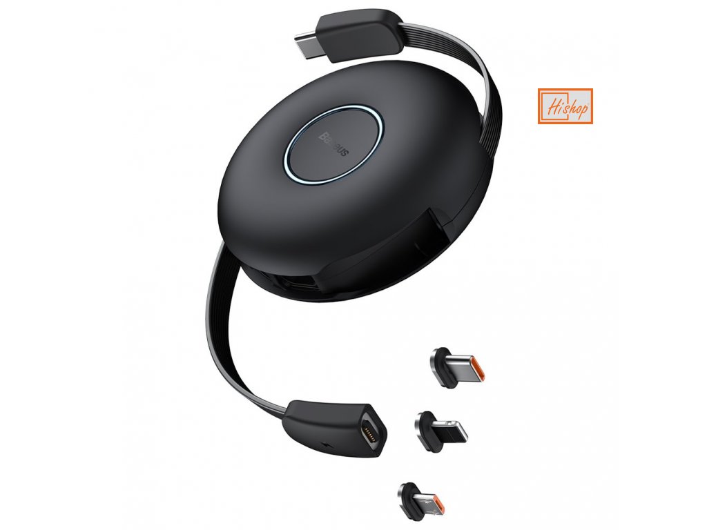 eng pl Baseus Zinc Magnetic 3in1 Retractable Data Cable USB Type C micro USB USB Typ C Lightning Power Delivery 20W 1m black CAMLC 01 74401 1
