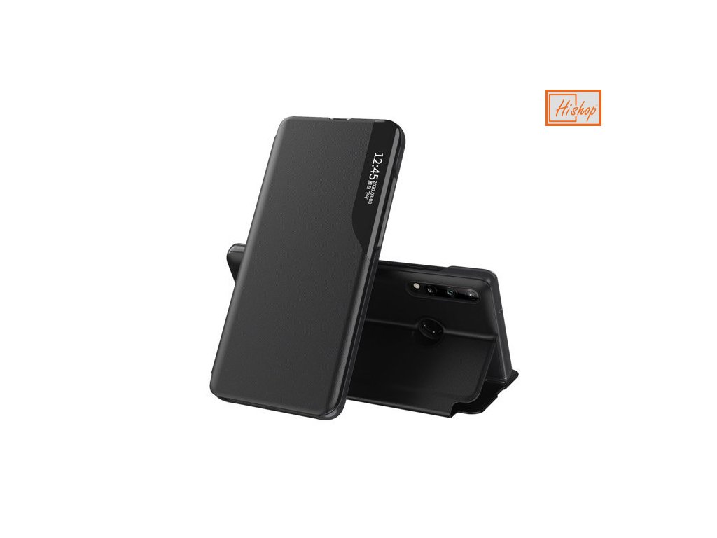 eng pm Eco Leather View Case elegant bookcase type case with kickstand for Huawei P40 Lite E black 63647 1