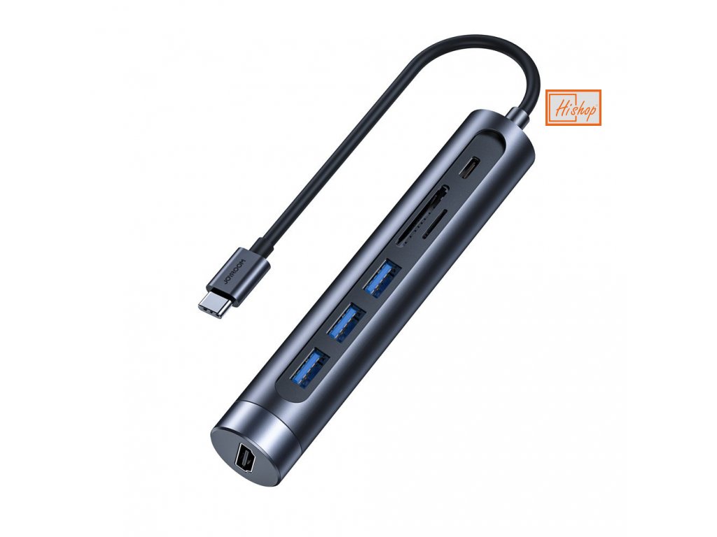 eng pl Joyroom Multifunctional USB Hub 7in1 Type C 3x USB 3 0 HDMI 4K 30Hz SD Card Reader and Micro SD 100W 15cm gray S H112 73648 1