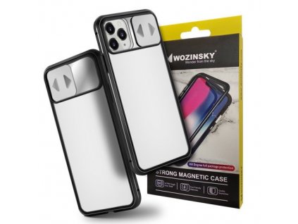 pol pm Wozinsky Magnetic Cam Slider Case magnetyczne etui 360 na caly telefon szklo na ekran oslona na aparat iPhone 11 Pro czarny 61804 1
