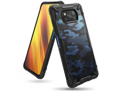 eng pm Ringke Fusion X Design durable PC Case with TPU Bumper for Xiaomi Poco X3 NFC Camo Black XDXI0017 65574 1