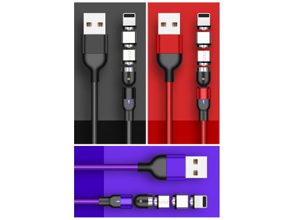 Univerzální opletený víceúhlý USB datový kabel GreenPort micro USB nabíjecí kabel podporující všechny chytré telefony