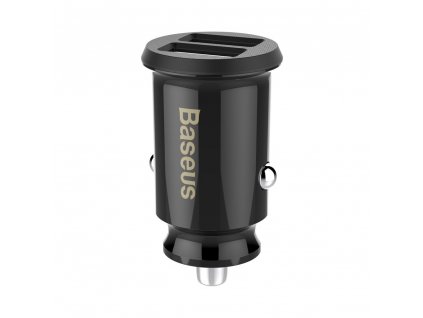 eng pl Baseus Grain Car Charger Mini Universal Smart Car Charger 2x USB 3 1A black CCALL ML01 44600 1