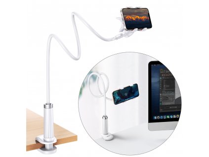 eng pl Ugreen universal holder stand phone holder tablet up to 12cm wide tripod lazy holder with flexible arm white 30488 LP113 74049 1