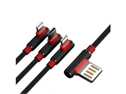 eng pl Proda Sparta USB 2x Lightning USB Typ C elbow Cable 5A 1m black PD B11th black 55034 1