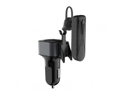 eng pl Dudao car kit 2x USB 3 4A charger Bluetooth earphone headset black R10 black 55627 1