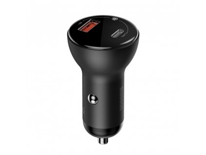 eng pl Baseus car charger USB USB Type C 45 W 5 A SCP Quick Charge 4 0 Power Delivery 3 0 LCD display gray CCBX C0G 60872 1