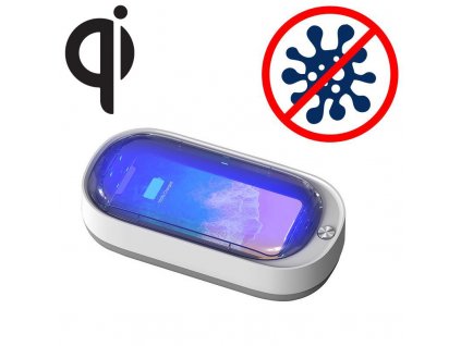 eng pl Mobile UV sterilizer for disinfecting phones Qi wireless charger 15W white 61239 8