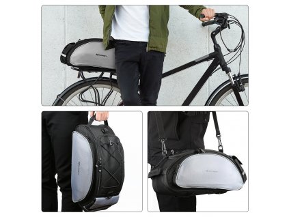 eng pl Wozinsky Bicycle Bike Pannier Bag Rear Trunk Bag with Shoulder Strap 13L black WBB1BK 47865 9