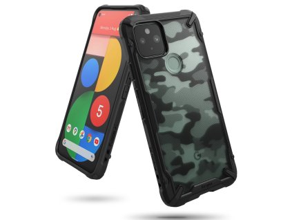 eng pl Ringke Fusion X Design durable PC Case with TPU Bumper for Google Pixel 5 Camo Black FXGG0016 64862 1