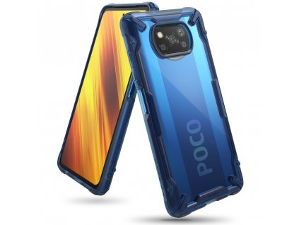 eng pl Ringke Fusion X durable PC Case with TPU Bumper for Xiaomi Poco X3 NFC Poco X3 Pro blue FXXI0028 65573 1