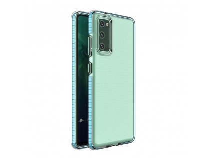 eng pl Spring Case clear TPU gel protective cover with colorful frame for Xiaomi Redmi Note 10 Redmi Note 10S light blue 70669 1