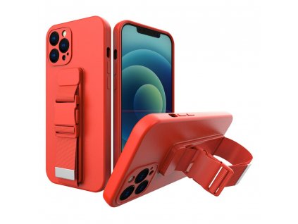 eng pl Rope case gel TPU airbag case cover with lanyard for Xiaomi Redmi Note 9 Pro Redmi Note 9S red 76143 1