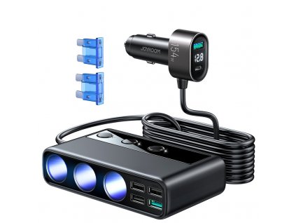 eng pl Joyroom 9in1 laptop car charger 154W 5x USB 1x USB Type C 3x cigarette lighter socket Power Delivery Quick Charge PPS AFC FCP black JR CL06 81323 1