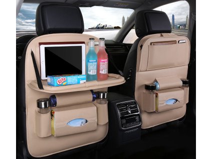 eng pl Car organizer for the seat foldable shelf mini car table beige 78463 7