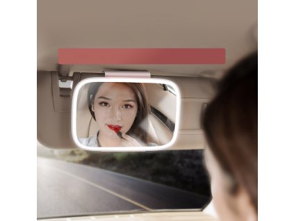 eng pl Baseus illuminated LED car mirror for make up pink 90615 3