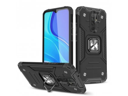 ger pl Wozinsky Ring Armor Tough Hybrid Case Cover Sleeve Magnethalterung fur Xiaomi Redmi 10X 4G Xiaomi Redmi Note 9 Schwarz 66340 1