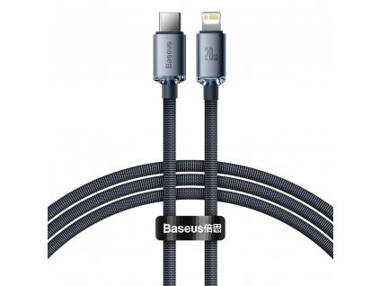 eng pl Baseus crystal shine series fast charging data cable USB Type C to Lightning 20W 1 2m black CAJY000201 81333 1 Copy