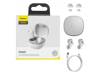 eng pl Baseus Encok WM01 TWS Wireless In Ear Bluetooth 5 0 Earphones White NGWM01 02 61596 1