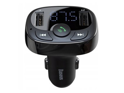 eng pl Baseus T Typed Bluetooth FM Transmitter MP3 car charger 2x USB TF microSD 3 4A black CCTM 01 51529 1