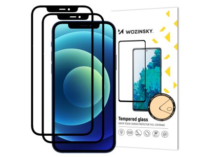 eng pl Wozinsky 2x Tempered Glass Full Glue Super Tough Screen Protector Full Coveraged with Frame Case Friendly for iPhone 12 Pro iPhone 12 black 65306 1