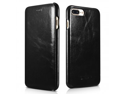 eng pl iCarer Curved Edge Vintage Folio Leather Case Cover genuine leather for iPhone 8 Plus iPhone 7 Plus black RIP7005 BK 97014 1