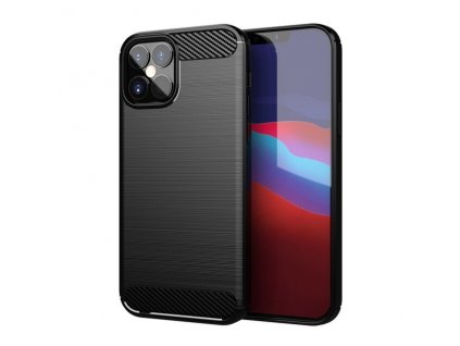 eng pl Carbon Case Flexible Cover TPU Case for iPhone 12 mini black 62404 1