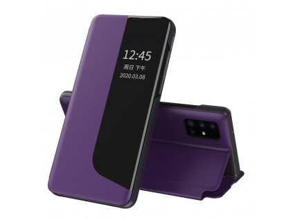 eng pl Eco Leather View Case elegant bookcase type case with kickstand for Huawei P40 Lite purple 63645 1