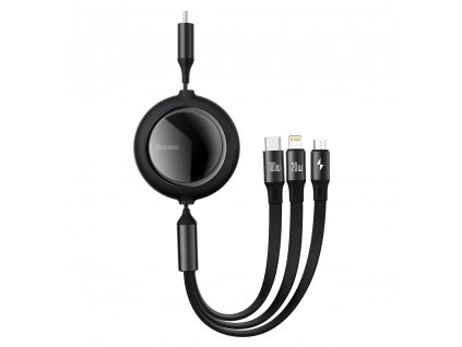 eng pl Baseus Bright Mirror 3in1 Retractable Data Cable USB Type C micro USB USB Typ C Lightning Power Delivery 100W 1 2m black CAMLC AMJ01 72785 1