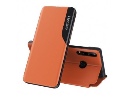 eng pm Eco Leather View Case elegant bookcase type case with kickstand for Huawei P40 Lite E orange 63650 1