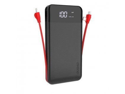 eng pl Dudao 2x USB powerbank 10000mAh 2A built in cable 3in1 Lightning USB Type C micro USB 3A black K1A black 56501 1