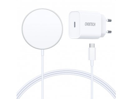 eng pl Choetech 15W Magnetic Wireless Charger Kit Qi 20W Power Delivery Charger MagSafe Compatible White T517 F 74333 1