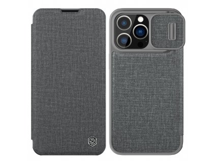 eng pl Nillkin Qin Cloth Pro Case Case for iPhone 13 Pro Camera Protector Holster Cover Flip Cover Gray 106520 1